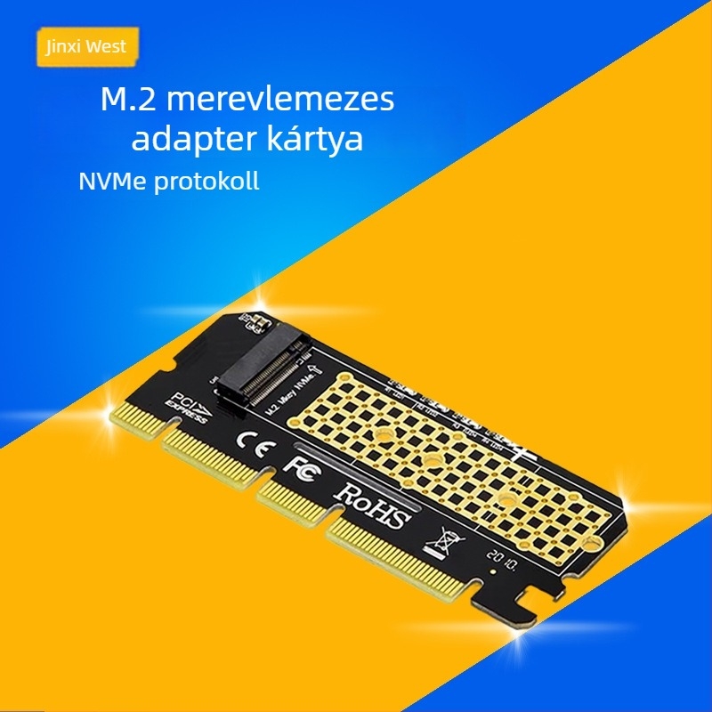 M.2 NVMe PCIe 3.0 x4 adapterkártya, M-Key, PCIe tápegység, 6 Gbps