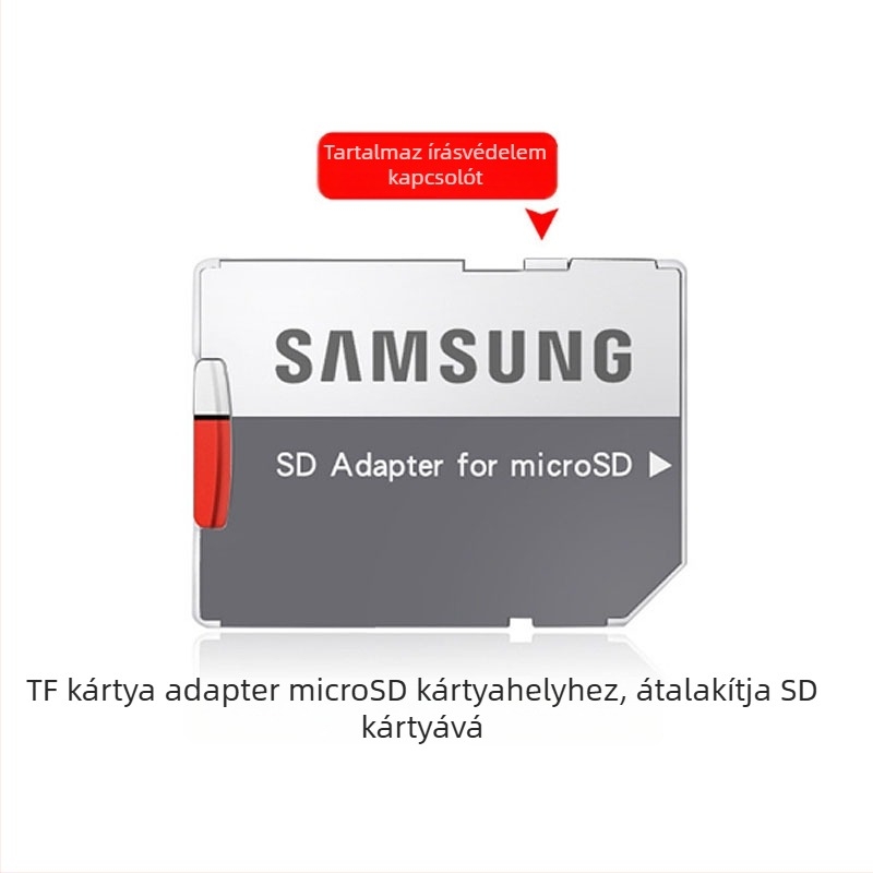 Samsung microSD–SD adapter kártyatartó, chip nélküli, memóriabővítés, 2020-as megjelenés