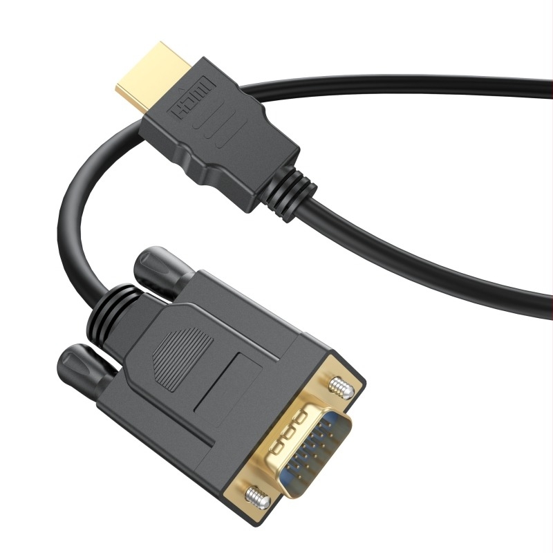 HDMI–VGA adapterkábel, egyfejű csatlakozóval, 1080P, magas teljesítményű chip, hossz 0,3-3 m
