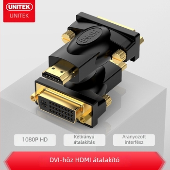 HDMI–DVI-I adapter, modell A006BBK, rézmag, HDMI interfész