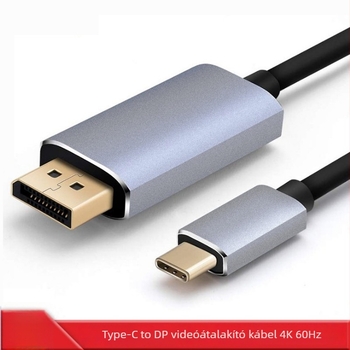 Type-C–ról DP-re adapter kábel, modell syzd-dp002, 4K támogatás, DP interfész, adatátviteli sebesség 1000 Mbps