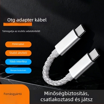 OTG adapterkábél – OT01 (C-to-A) és OT02 (C-to-C) modelllek, ezüstözött vezetőmag, OTG interfész, adatátviteli sebesség 35