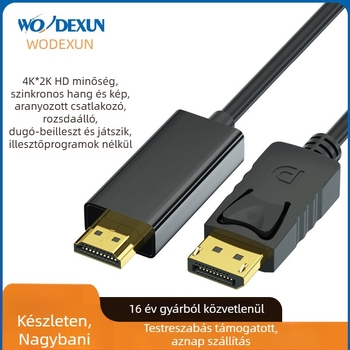 DP–HDMI adapter kábel, HDMI interfész, LT8611 chip, 1000 Mbps