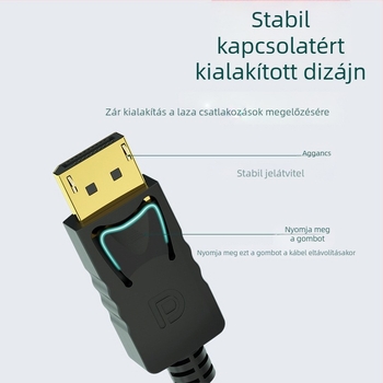 DP–HDMI adapter kábel, HDMI interfész, LT8611 chip, 1000 Mbps
