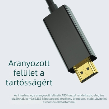 DP–HDMI adapter kábel, HDMI interfész, LT8611 chip, 1000 Mbps