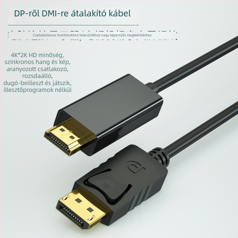 DP–HDMI adapter kábel, HDMI interfész, LT8611 chip, 1000 Mbps