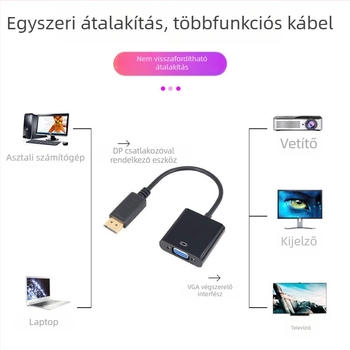 DP to VGA adapter kábel, JD009 chip, 0.2 m rézmag, Hai yuxin