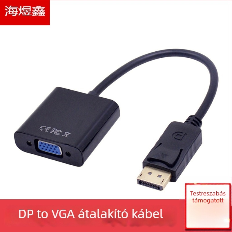 DP to VGA adapter kábel, JD009 chip, 0.2 m rézmag, Hai yuxin