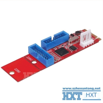 Asztali M.2 NGFF USB 3.0 adapterkártya – Dai Jialong, 2×20-pin és 19-pin csatlakozók