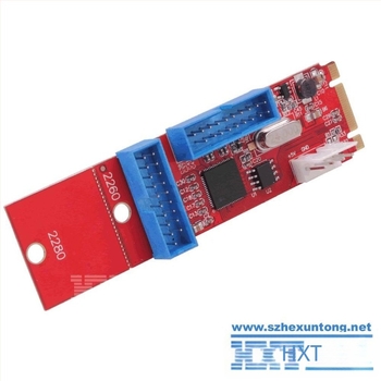 Asztali M.2 NGFF USB 3.0 adapterkártya – Dai Jialong, 2×20-pin és 19-pin csatlakozók
