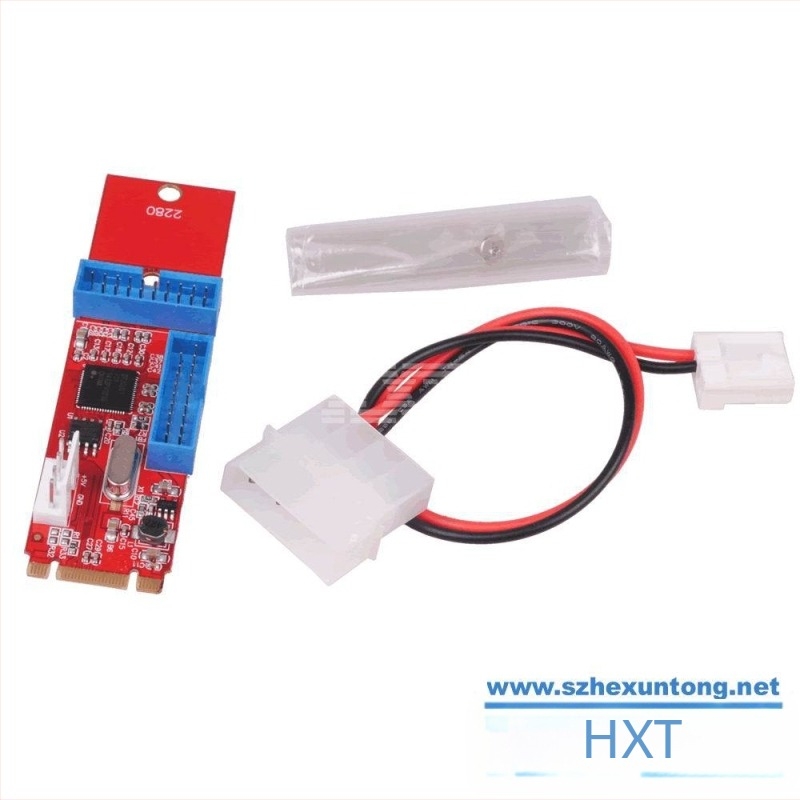 Asztali M.2 NGFF USB 3.0 adapterkártya – Dai Jialong, 2×20-pin és 19-pin csatlakozók