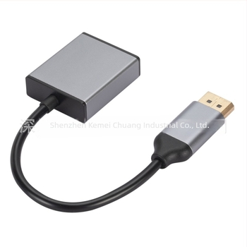 DP–VGA adapter kábel alumínium házban, DP interfész, 5Gbps, egyfejű, ónzott réz vezető