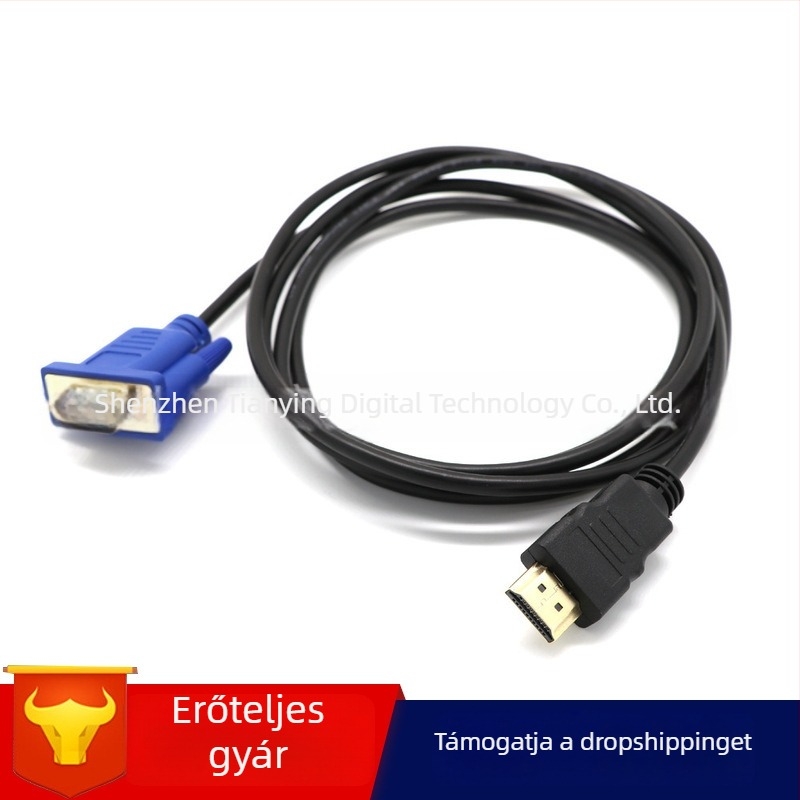 HDMI to VGA patch kábel, VGA interfész, chip nélküli, egyfejű
