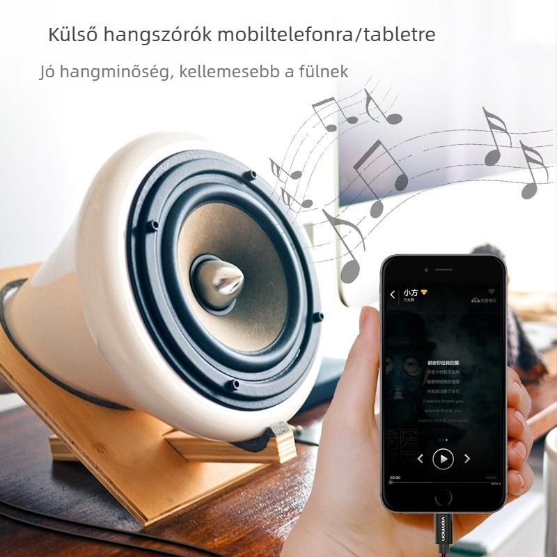 Weixun Type-C 2RCA audio patch kábel, egy–kettő kimenet, rézmag, chip nélküli