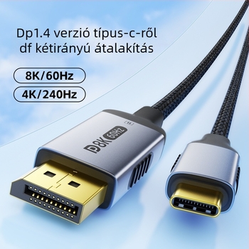 Kétirányú Type-C–DP adapterkábel, 8K támogatás, rézmagú, modell Zx135, verzió 1.4