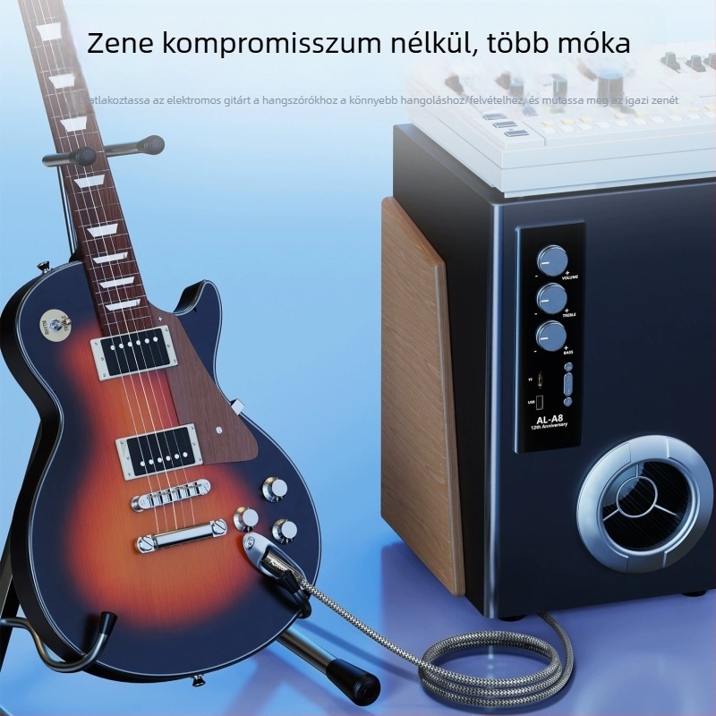 Audió adapter kábel, 6,5 mm-ről 6,5 mm-re, háromvezetékes, 1 bemenet - 2 kimenet