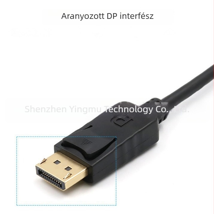 DisplayPort–DisplayPort adapter kábel, 4K, DP interfész, egyfejű csatlakozó
