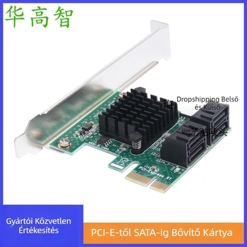 PCIe–SATA 3.0 bővítő kártya, négyportos SATA 3.0 adapter, rézmag, adatátvitel 6000