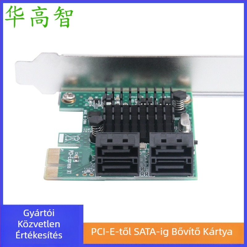PCIe–SATA 3.0 bővítő kártya, négyportos SATA 3.0 adapter, rézmag, adatátvitel 6000
