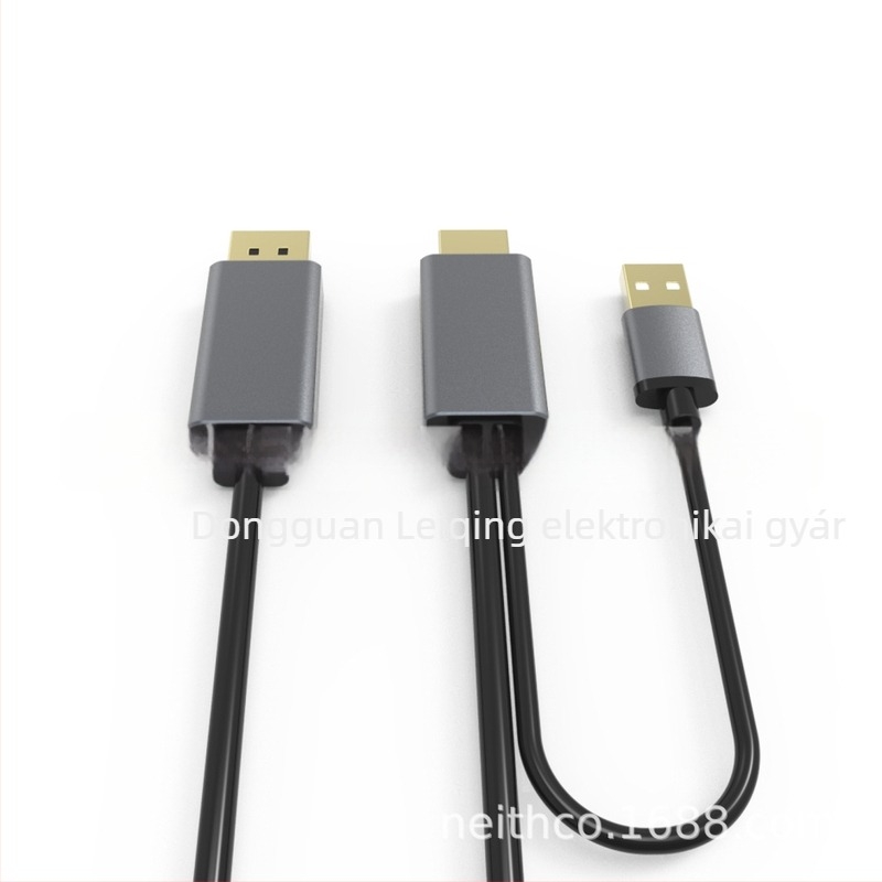 HDMI-től DP-ig kábel, 4Kx2K támogatás, réz mag, alumínium ház, 2 m hosszúságú