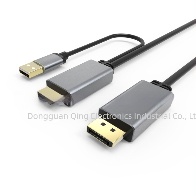 HDMI-től DP-ig kábel, 4Kx2K támogatás, réz mag, alumínium ház, 2 m hosszúságú