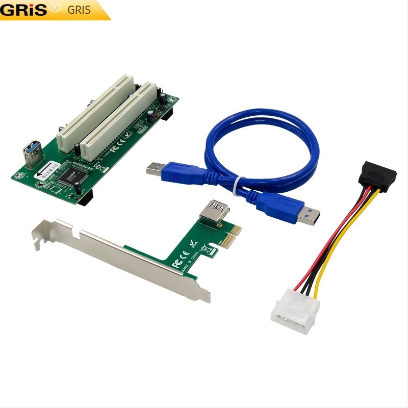 GRIS Ge-E015-4 PCIe‑to‑PCI adapterkártya ASM1083 chippel, 480 Mbps, 1–2 kimenettel