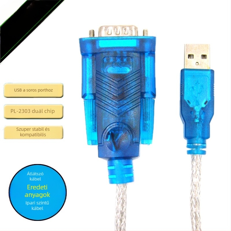 USB-Serial kábel PL-2303-mal, 9-pontos COM/RS-232