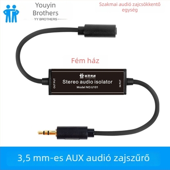 Audio izolátor, közös földelésű adapterkábel, rézmag, modell M3.5