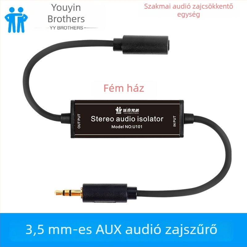 Audio izolátor, közös földelésű adapterkábel, rézmag, modell M3.5