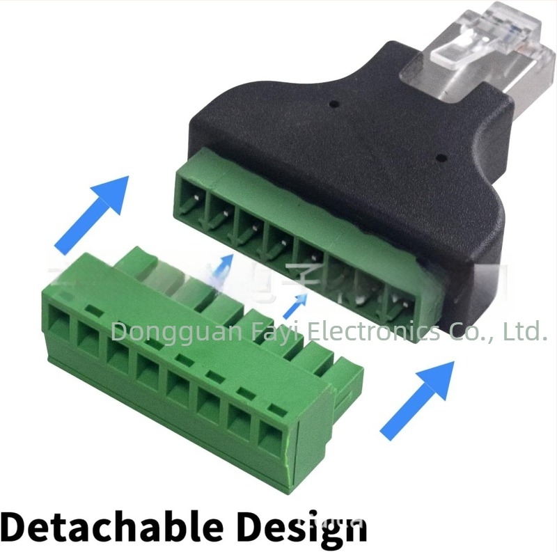RJ45 csavaros terminál adapter hálózathoz, adapter kábel, 1–8 kimenet, RJ45 interfész, réz vezető, 100 Mbps