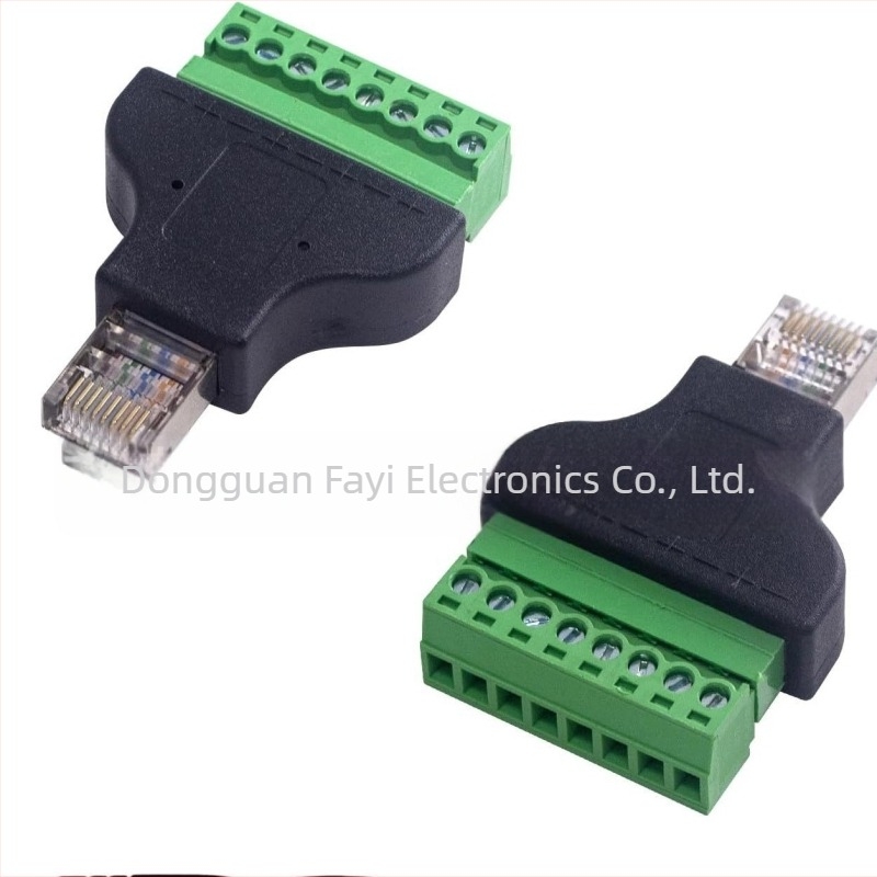 RJ45 csavaros terminál adapter hálózathoz, adapter kábel, 1–8 kimenet, RJ45 interfész, réz vezető, 100 Mbps