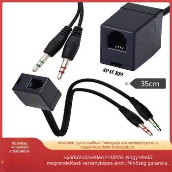 Fejhallgató adapter kábel RJ9-tól dupla 3,5 mm-ig - Márka: Neutral - Interfész: Egyéb