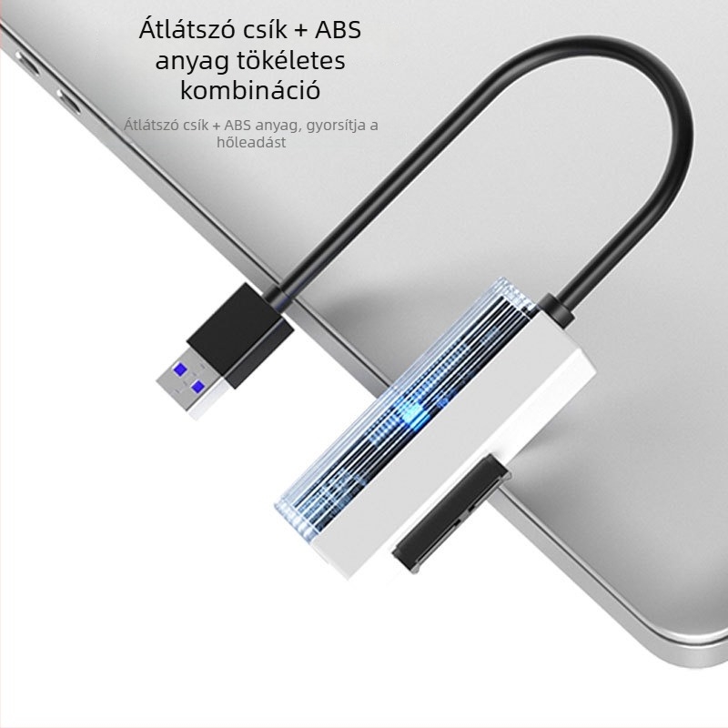 SATA–USB 2.0 adapterkábel laptop optikai meghajtóhoz, 6P+7P, rézmag, hossz 2 m
