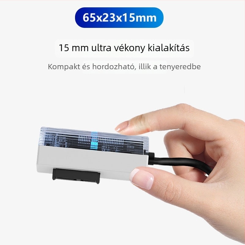 SATA–USB 2.0 adapterkábel laptop optikai meghajtóhoz, 6P+7P, rézmag, hossz 2 m