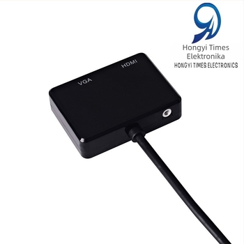 VGA–ról HDMI–re + VGA konverter hanggal, 19 cm rézmagos kábel, 1:2 osztó