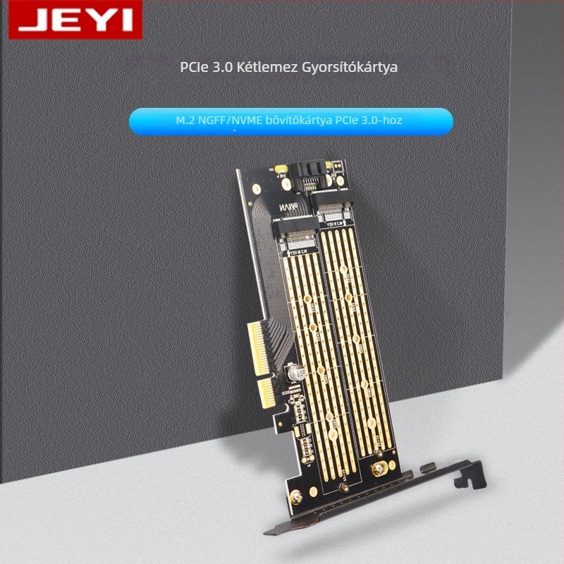 M.2 NVMe SSD adapterkártya asztali PC-hez PCIe x4, SATA duális protokoll SK6