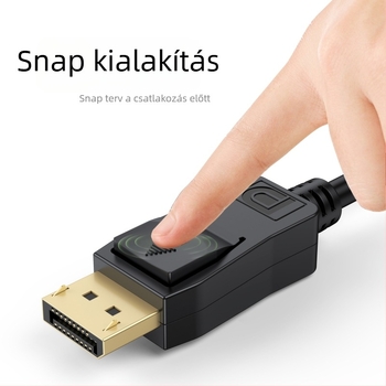 DP–VGA adapter kábel DP interfésszel, nagy teljesítményű integrált chip, 10 Gbps adatátvitel, kábelhossz 0,3–3 m