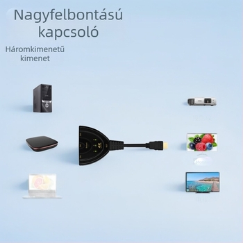 HDMI kapcsoló 3 bemenet 1 kimenet, 4K, rézmagos HDMI-kábel