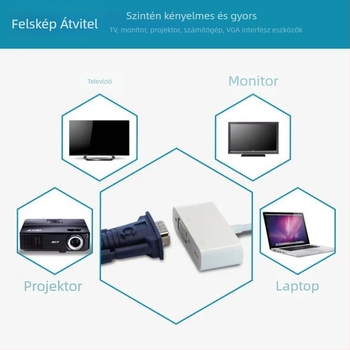 Lightning to VGA adapter kábel | Modell L10; rézmag; VGA interfész; 2018 megjelenés
