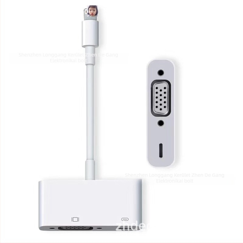 Lightning to VGA adapter kábel | Modell L10; rézmag; VGA interfész; 2018 megjelenés