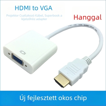 HDTV-től VGA-ig kábeladapter hanggal – HDMI a VGA-hoz, 0,2 m, HV-021, E zeus