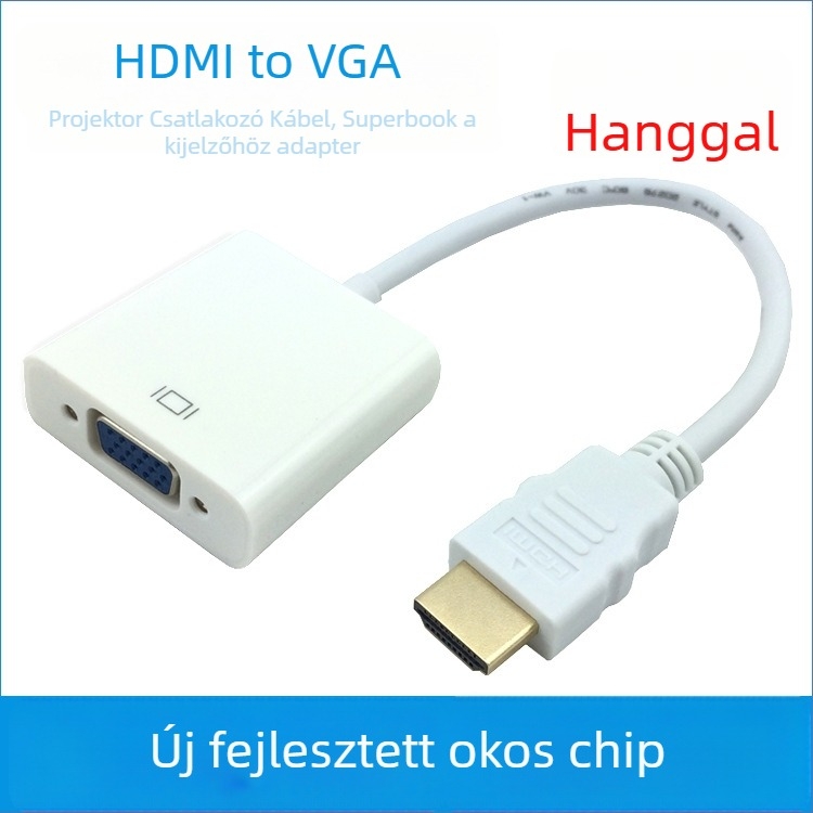 HDTV-től VGA-ig kábeladapter hanggal – HDMI a VGA-hoz, 0,2 m, HV-021, E zeus