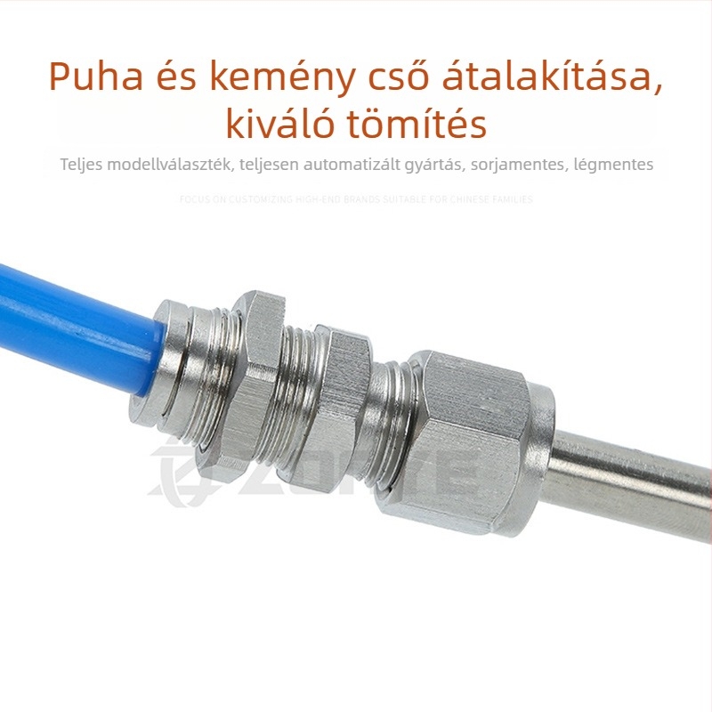304 rozsdamentes acél gyorscsatlakozó pneumatikus puha és kemény csőátalakításhoz, lemezes sor PK6/8/10/12