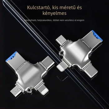 4 az 1-ben kártyaolvasó és USB-C OTG adapter SD/TF és USB meghajtóhoz — USB 3.0 nagy sebességű adatátvitel