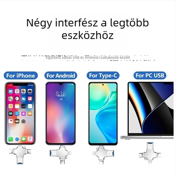 4 az 1-ben kártyaolvasó és USB-C OTG adapter SD/TF és USB meghajtóhoz — USB 3.0 nagy sebességű adatátvitel