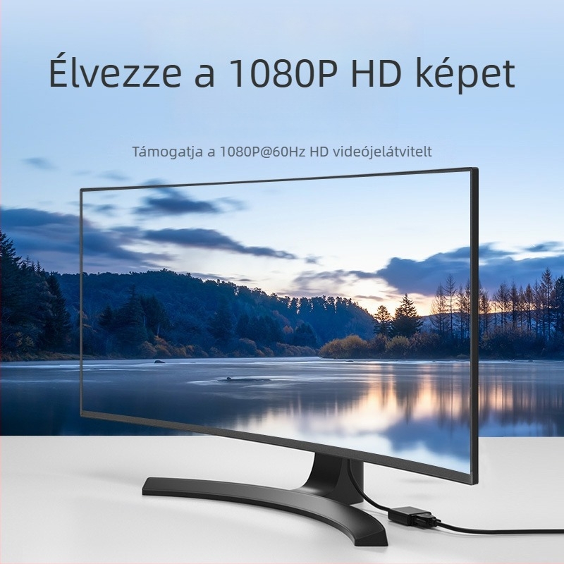 DisplayPort–tól VGA‑ra adapter kábel, VGA interfész, 0,2 m hosszú, ónnal bevont rézvezető