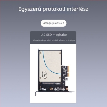 U2 adapterkártya PCIe 3.0 x4 az SSD átviteléhez (P4500 csatlakozás, PM983)