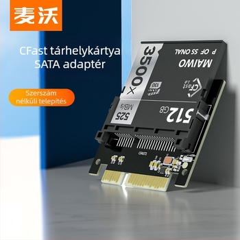 Maiwo KT045C Memóriakártya SATA 3.0 adapterkártya, 60 MB/s, egyportos modul interfész