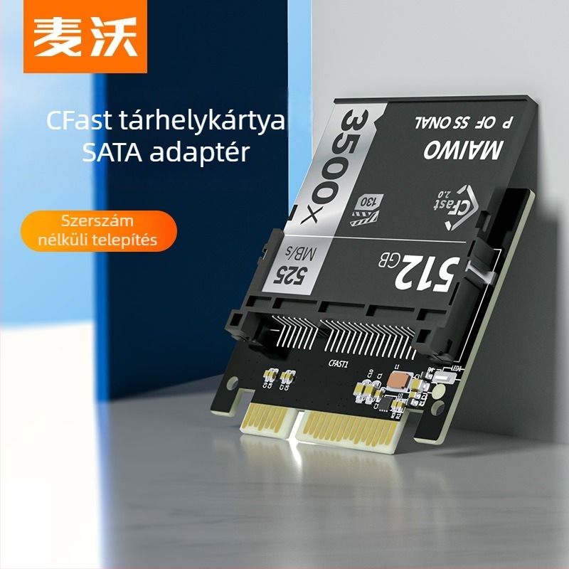 Maiwo KT045C Memóriakártya SATA 3.0 adapterkártya, 60 MB/s, egyportos modul interfész