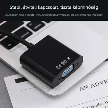 HDMI–ról VGA-ra adapter kábel, 1080P, rézmag, TPE anyag